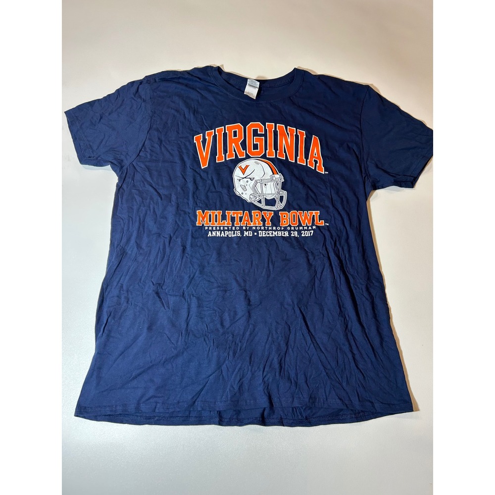 Gildan T-Shirt Men's XL Navy Blue Virginia Military Bowl 2017 Graphic